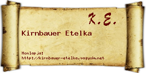 Kirnbauer Etelka névjegykártya
