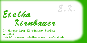 etelka kirnbauer business card